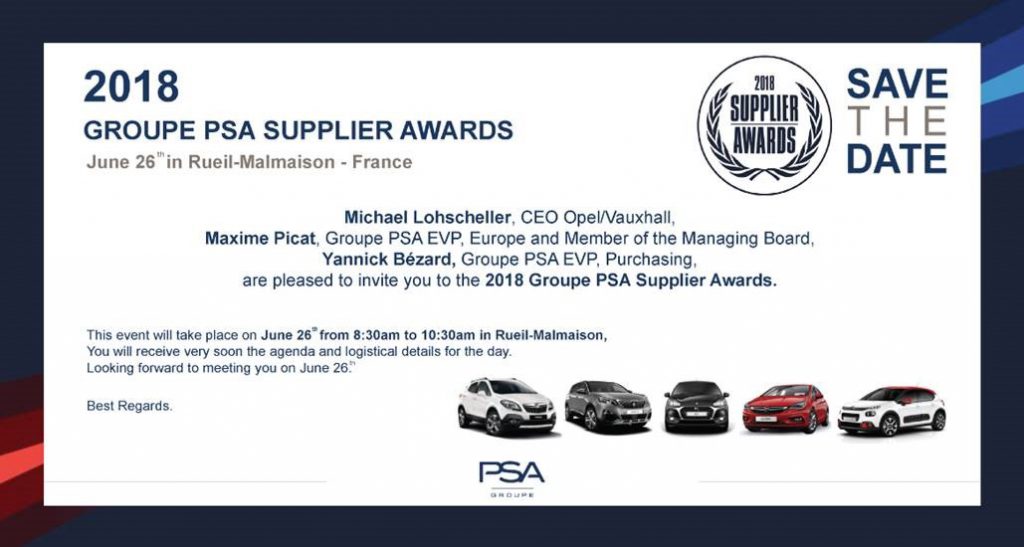 SUPPLIER AWARDS 2018